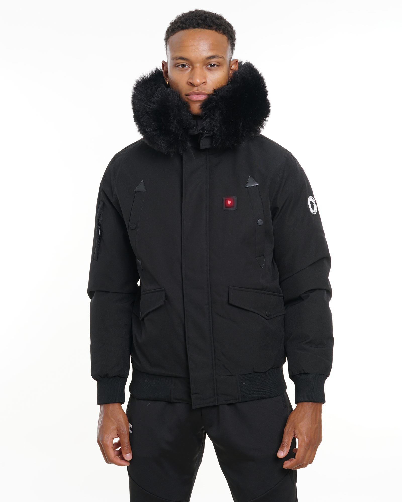 Doudoune Chauffante Capuche Fourrure CHICAGO Noir