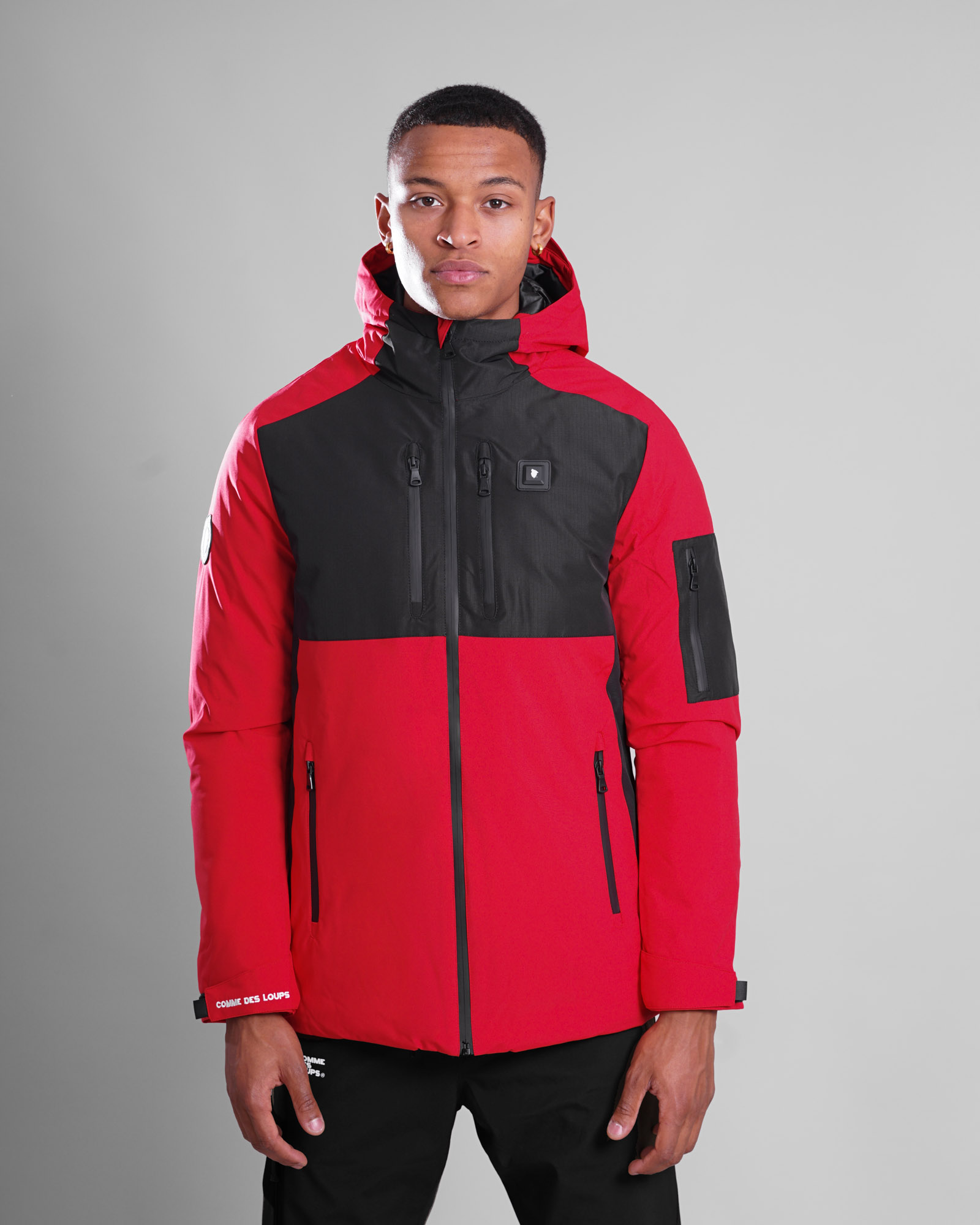 Doudoune Chauffante Capuche CHAMONIX Rouge-Noir