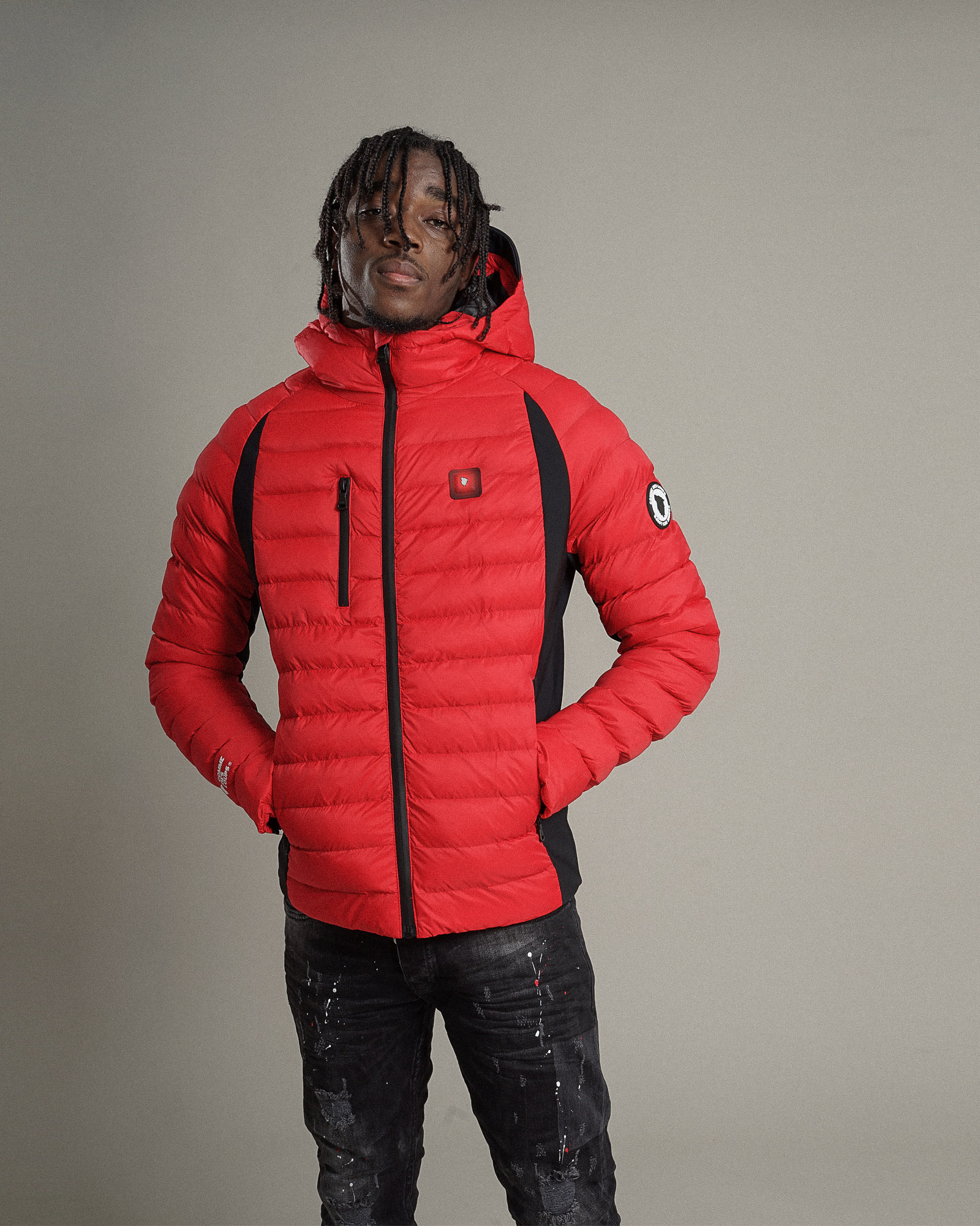 Doudoune Chauffante Capuche Meribel Premium Rouge