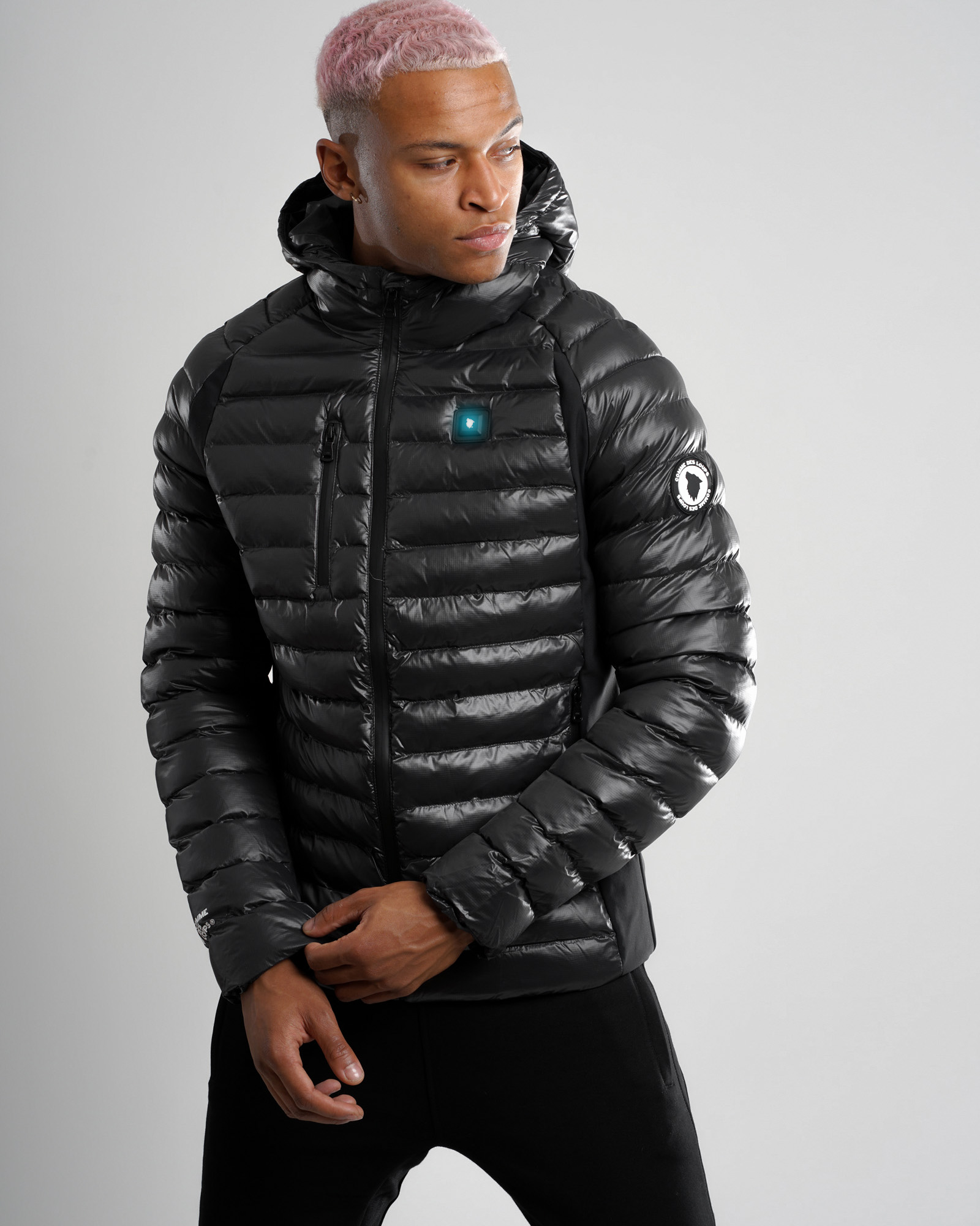 Doudoune Chauffante Capuche MERIBEL Anthracite Shinny