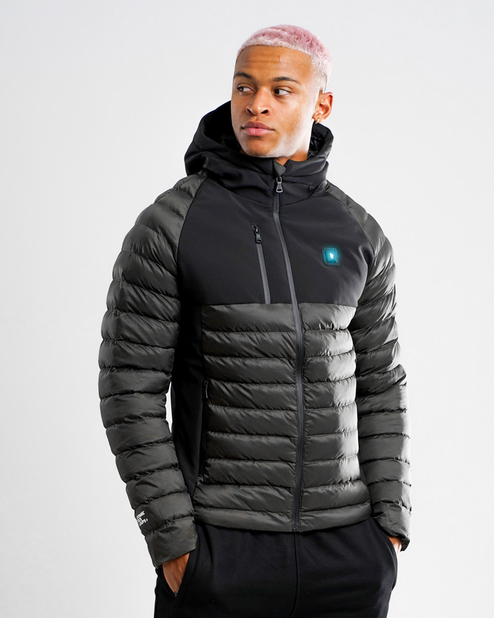Doudoune Chauffante Capuche ASPEN Gris Anthracite