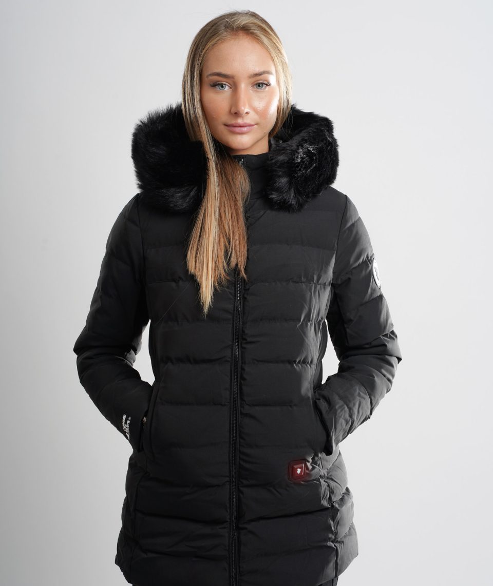 Doudoune Longue Chauffante Femme Stockholm Noir