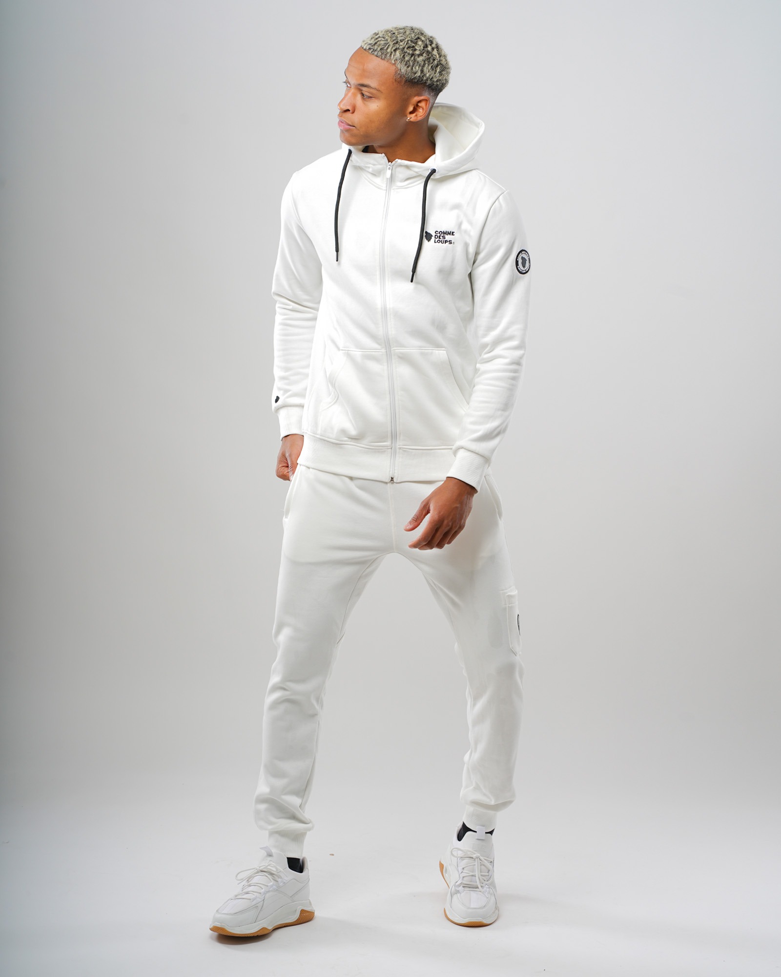 Survêtement capuche MANHATTAN Blanc Zippé Unisexe