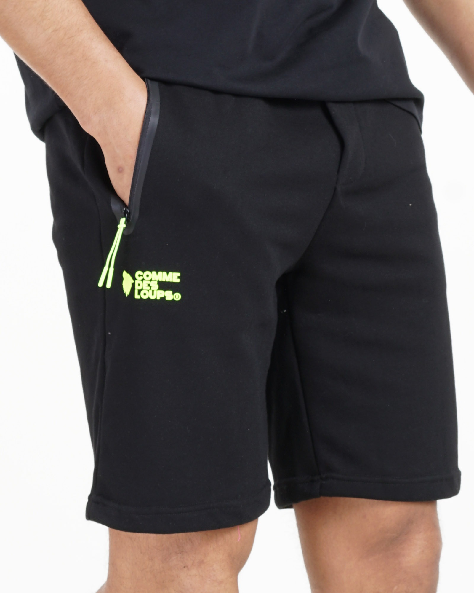 Short comme des loups Fluo NOIR/VERT FLUO