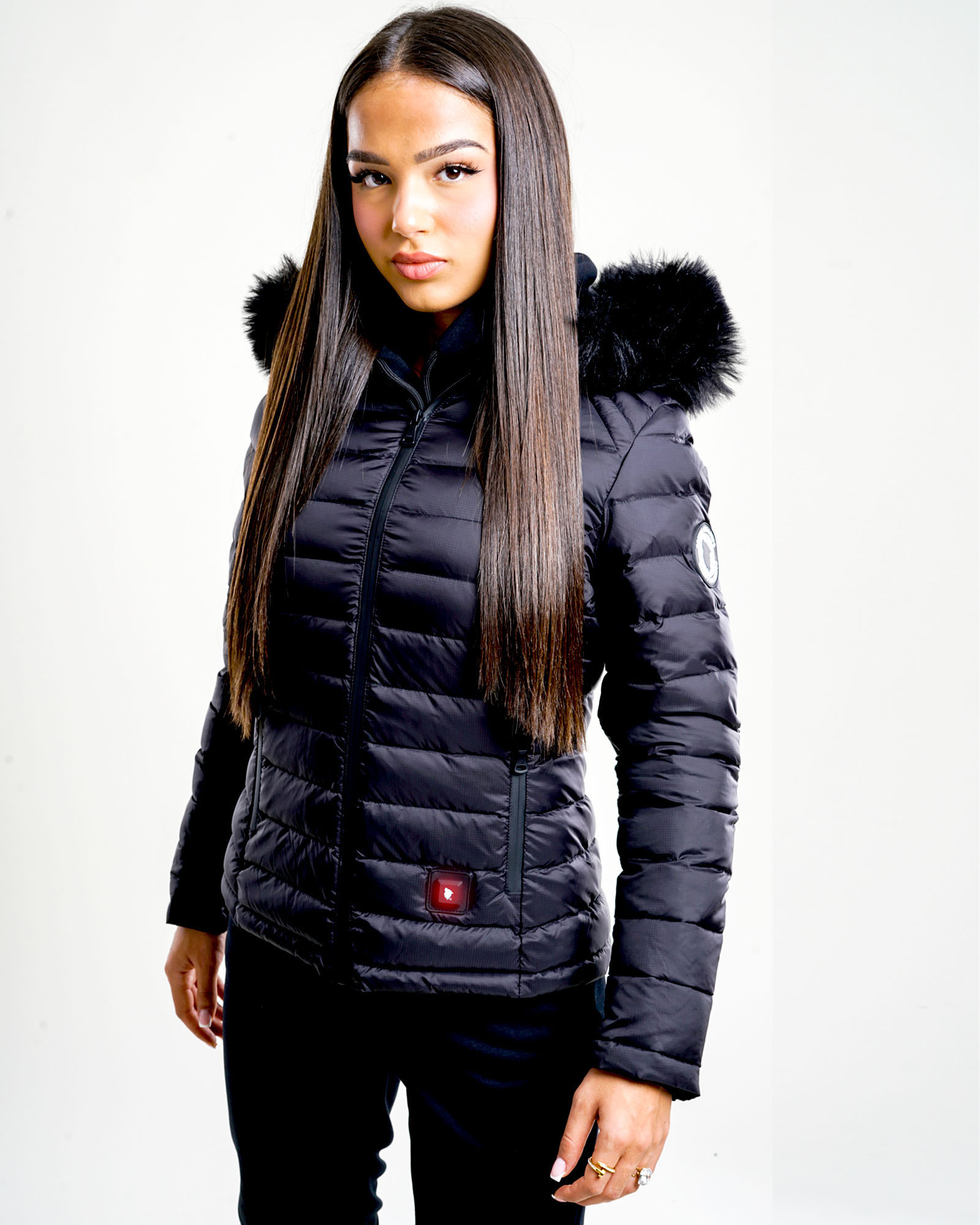 Doudoune Chauffante Capuche Femme Victoria Navy