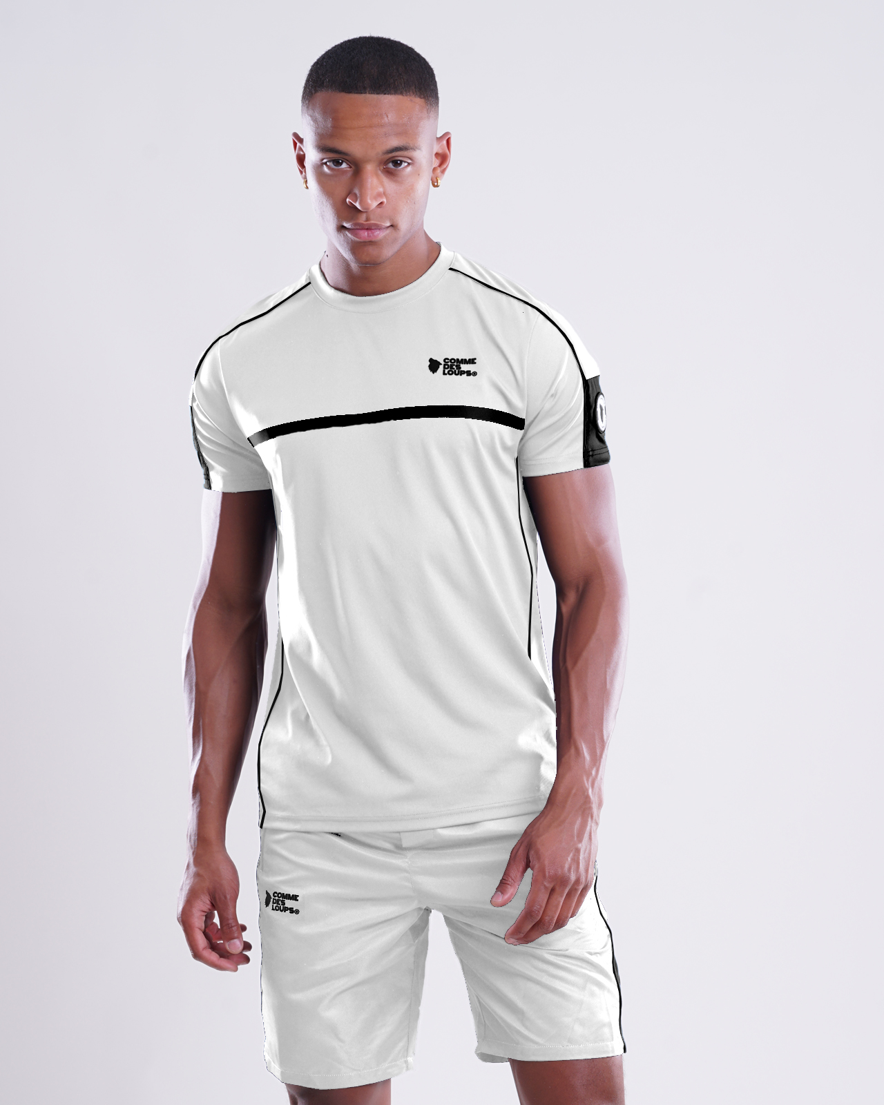 Ensemble Short Tee-Shirt Comme Des Loups Run Blanc