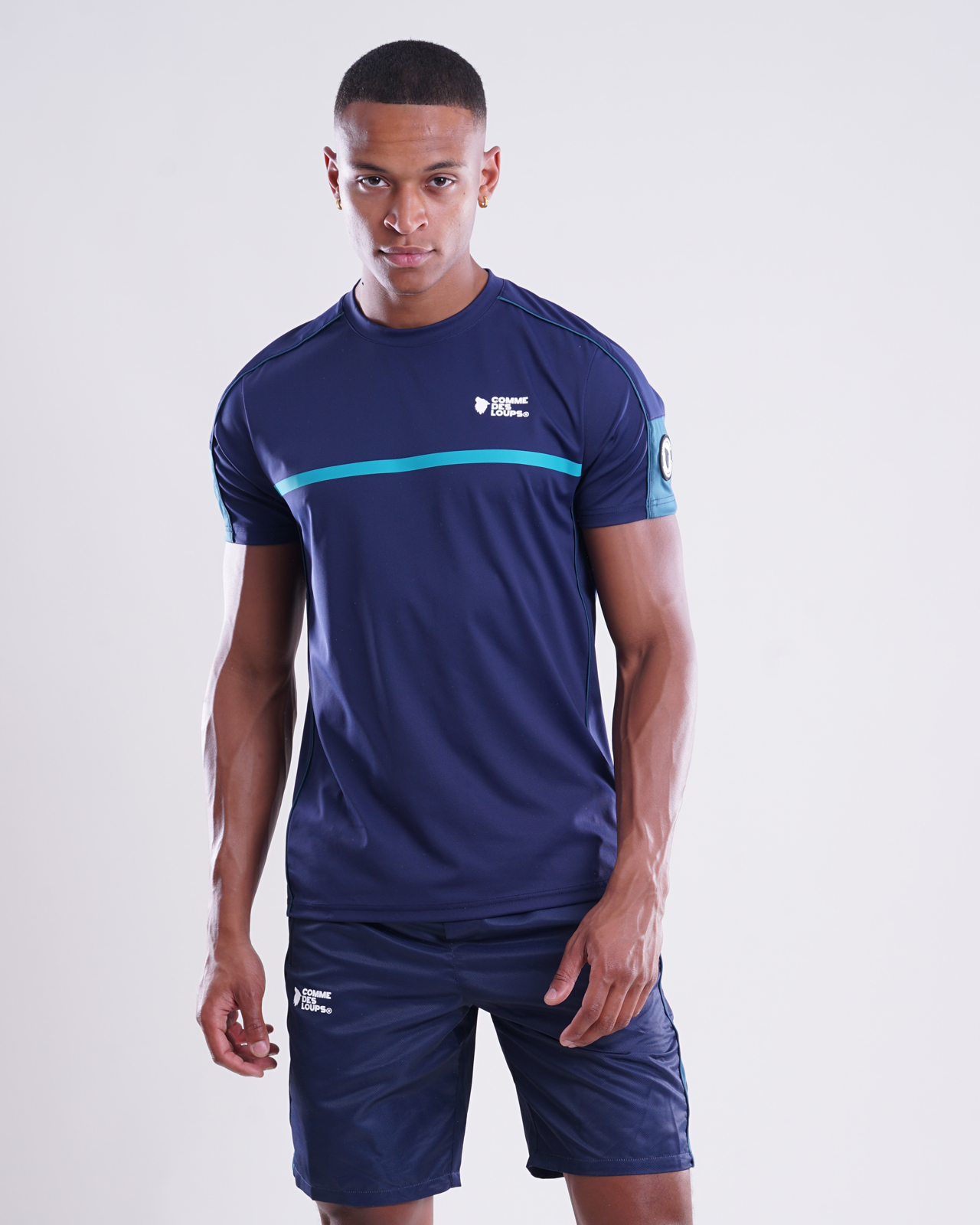 Ensemble Short Tee-Shirt Comme Des Loups Run Navy