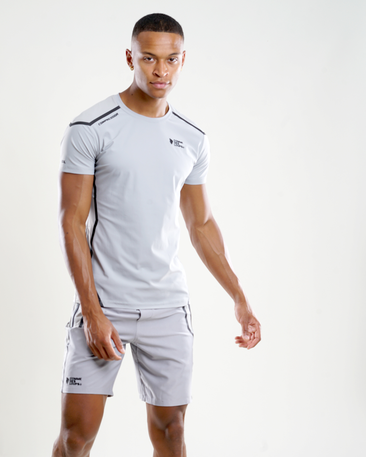 Ensemble Short T-Shirt Compressor Gris