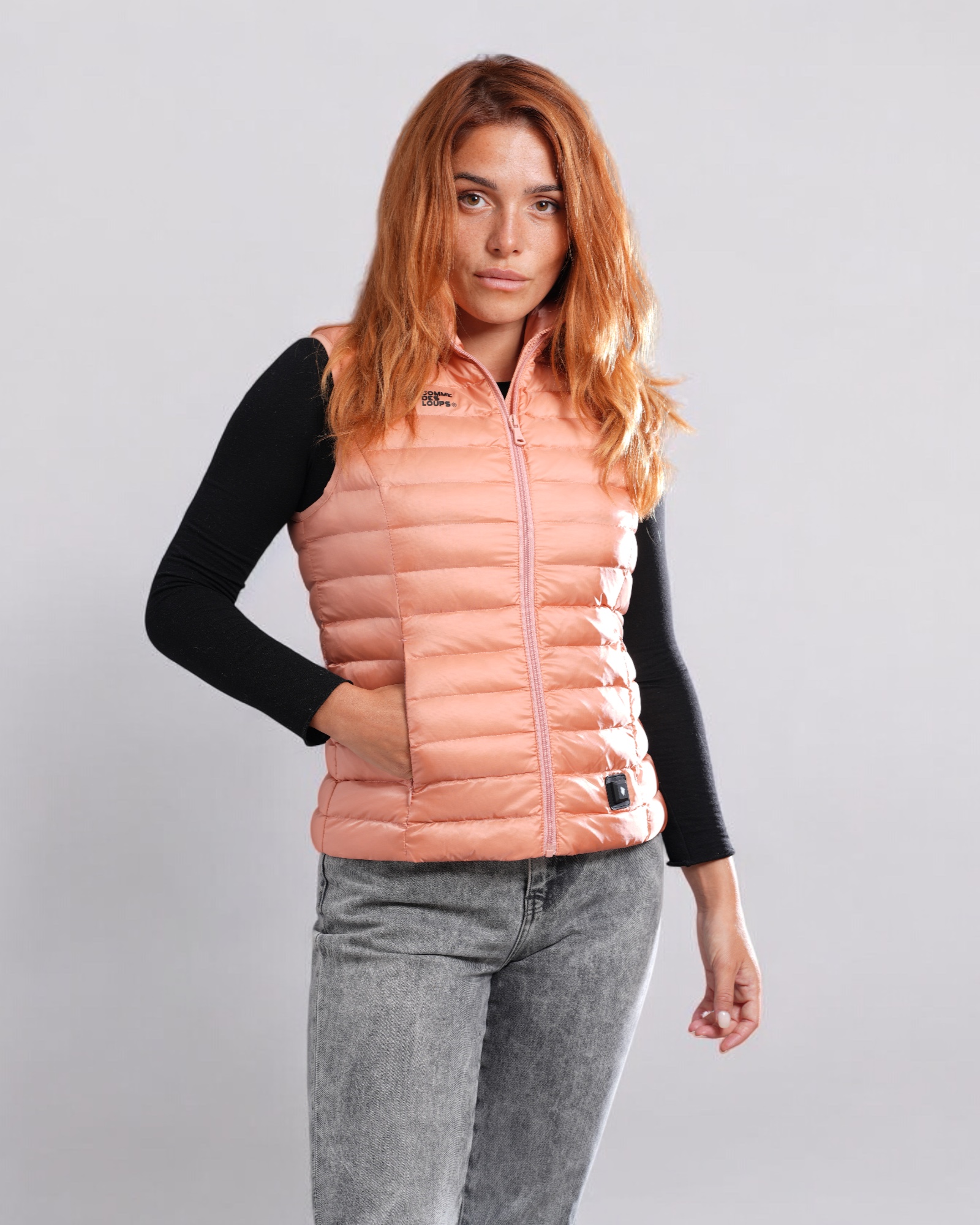 Doudoune Chauffante Sans Manche Femme Paris Vieux Rose