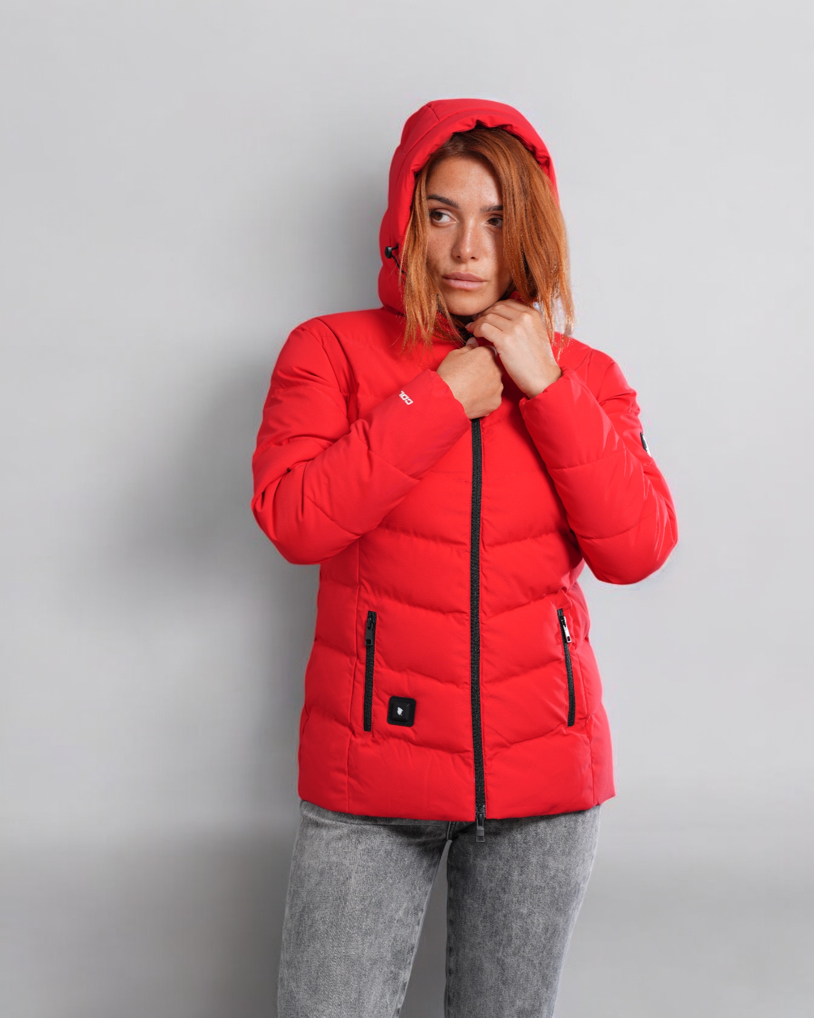 Doudoune Chauffante Capuche Femme Amel Rouge