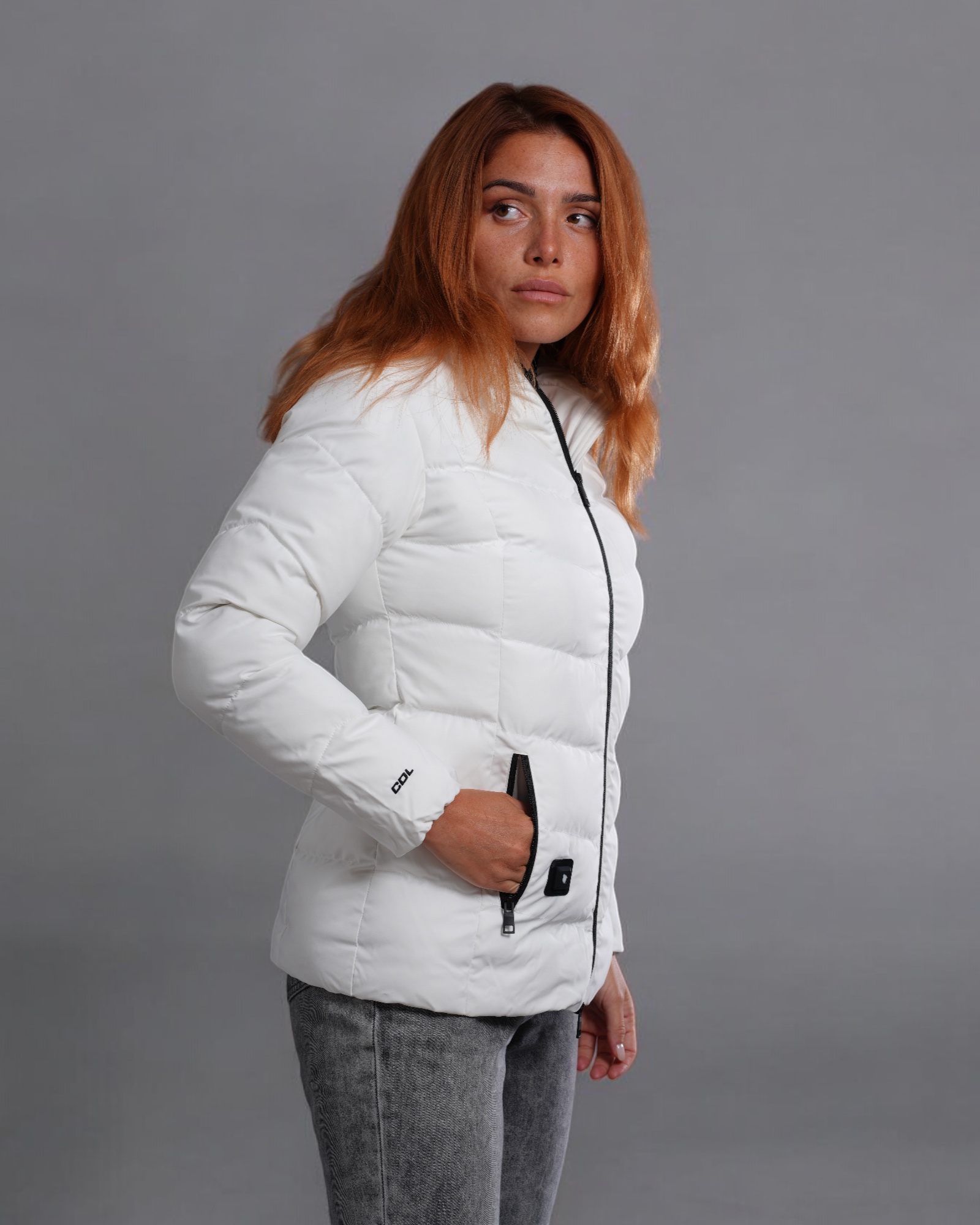 Doudoune Chauffante Capuche Femme Amel Blanc