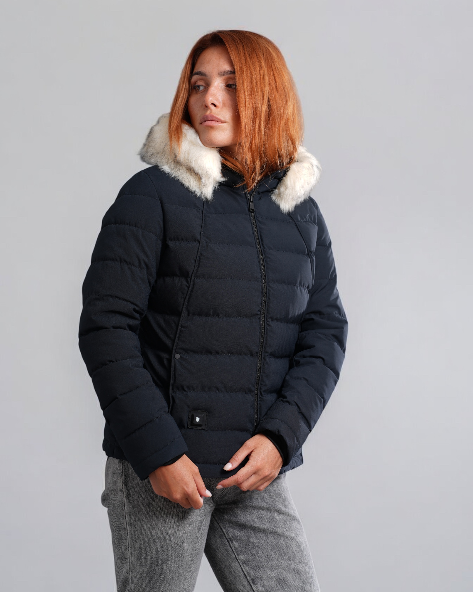 Doudoune Chauffante Capuche Femme BUDAPEST Navy
