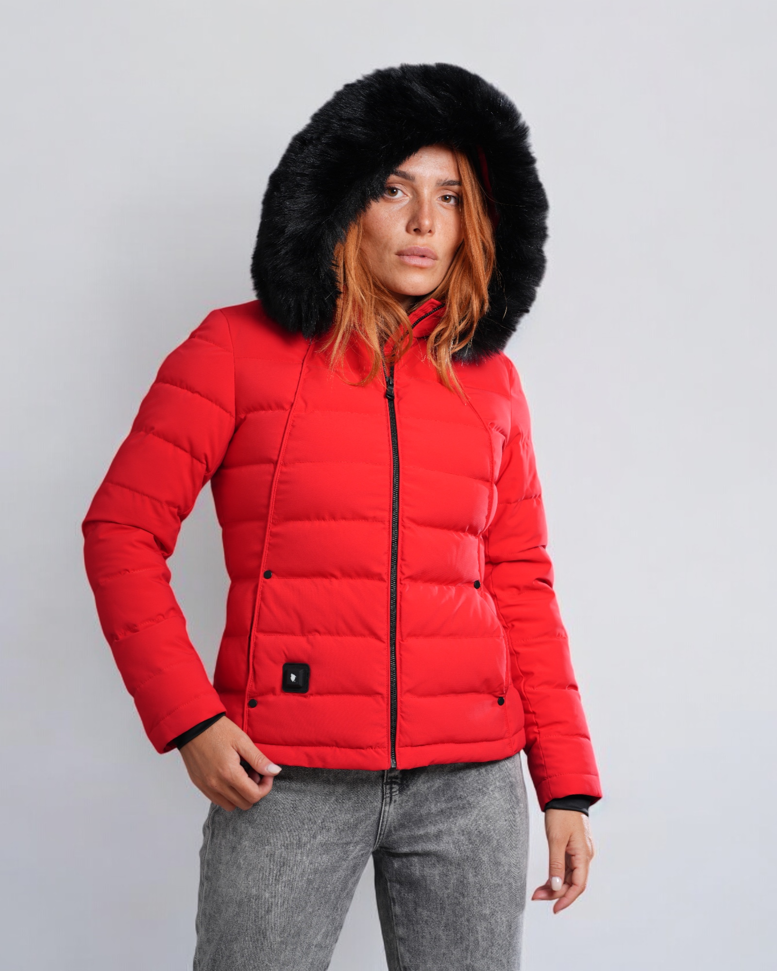 Doudoune Chauffante Capuche Femme BUDAPEST Rouge
