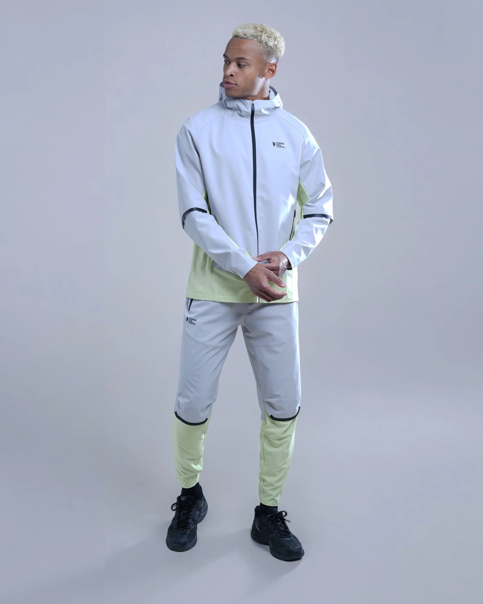 Survêtement Capuche FAZER Gris / Fluo COMME DES LOUPS
