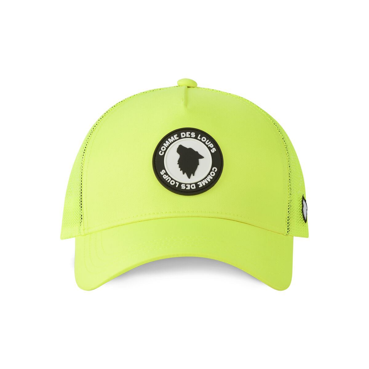 Casquette COMME DES LOUPS Mesh Et Badge Rubber Jaune Fluo