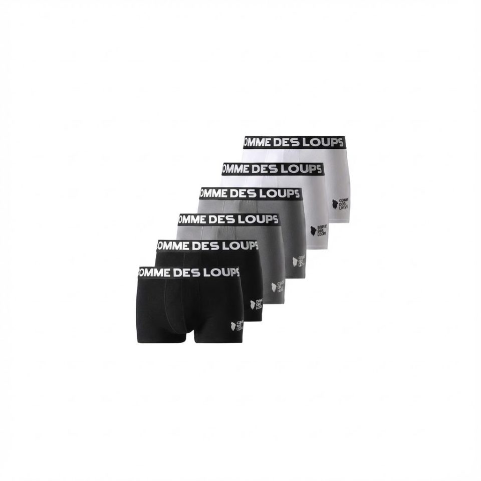 Lot De 6 Boxers Classic Blanc Gris Noir