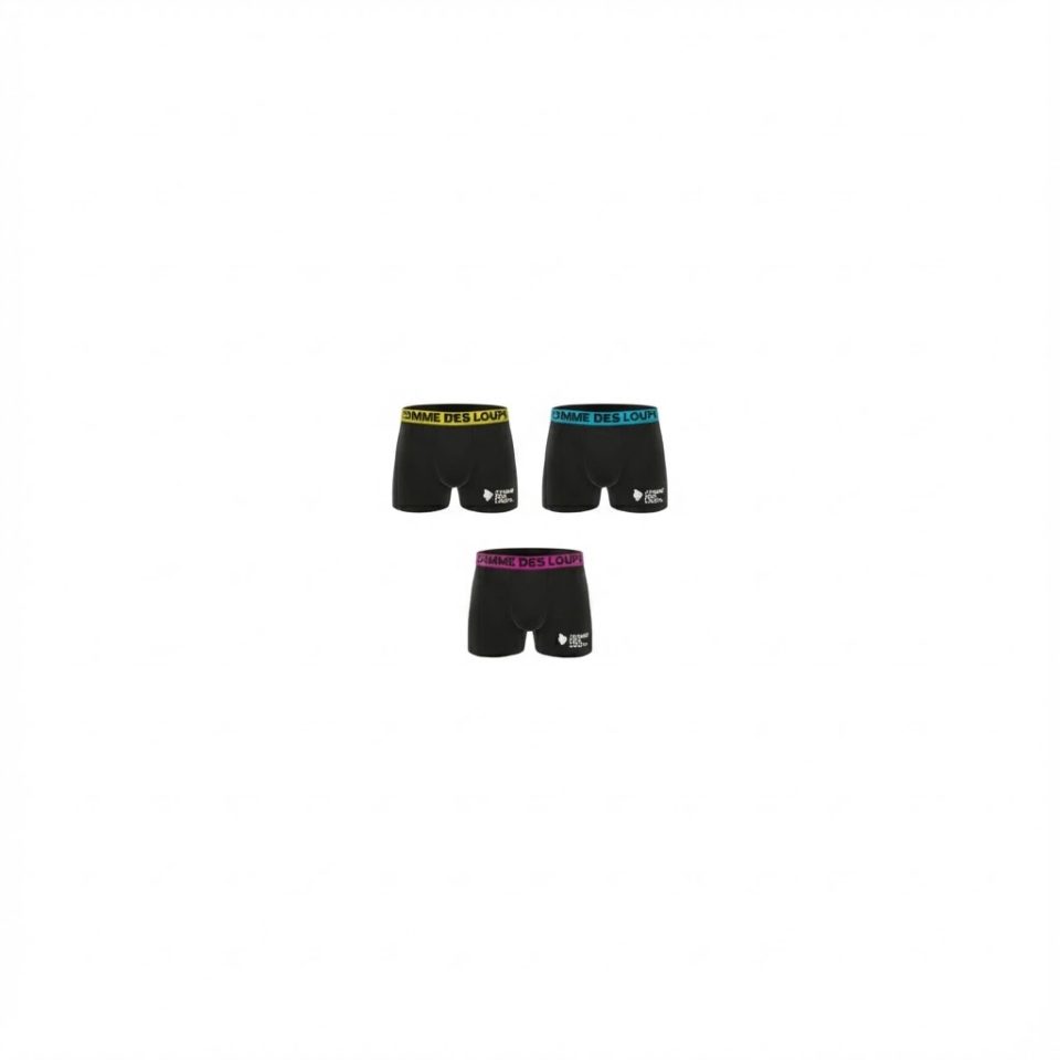 LOT DE 3 BOXERS NOIR-FLUO