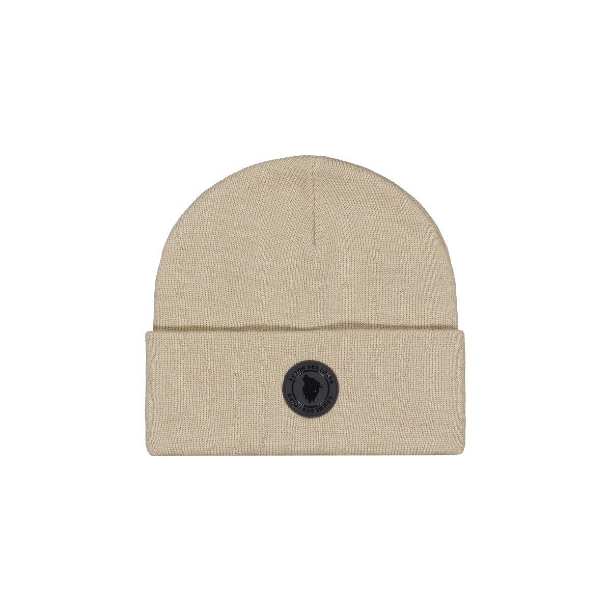 Bonnet COMME DES LOUPS LOGO Badge Rubber Beige