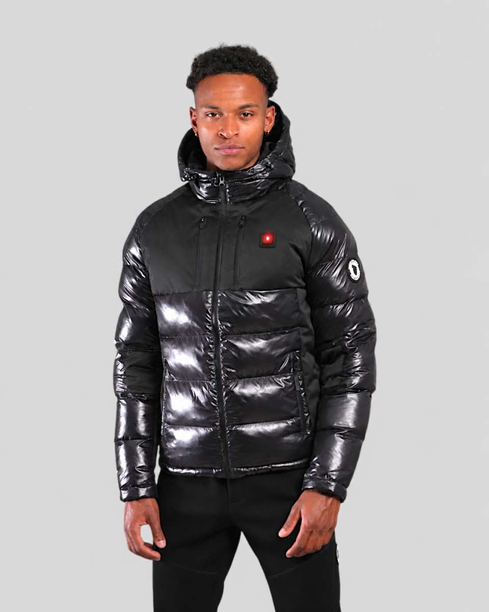 Doudoune Chauffante Capuche ANDORRE Noir Shinny