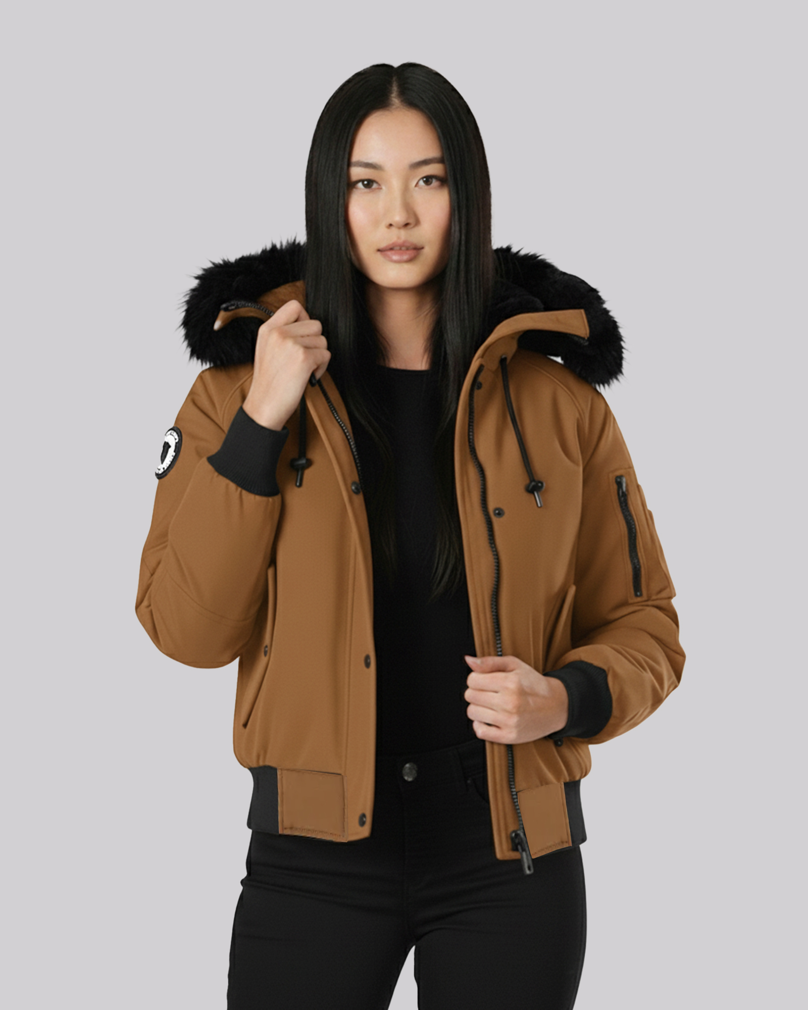Doudoune Femme Chauffante Capuche MADRID Marron