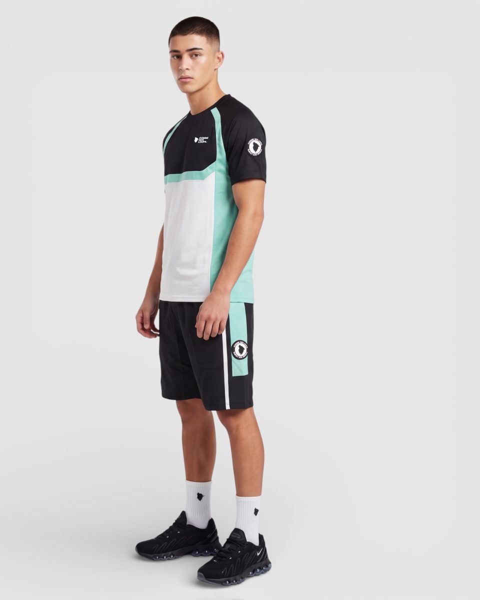 Ensemble Short T-Shirt MASTER Noir Blanc Vert