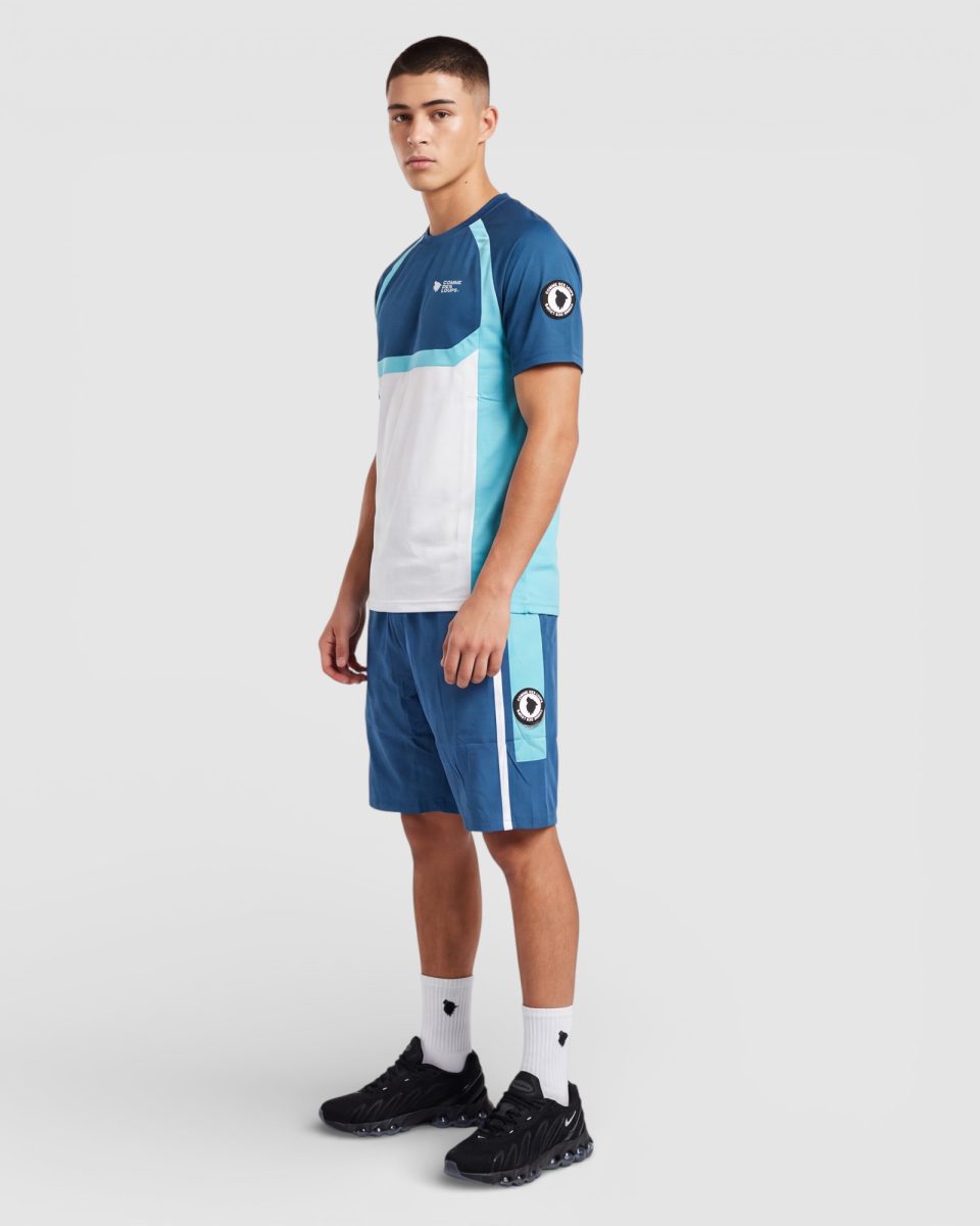 Ensemble Short T-Shirt MASTER Blanc Bleu