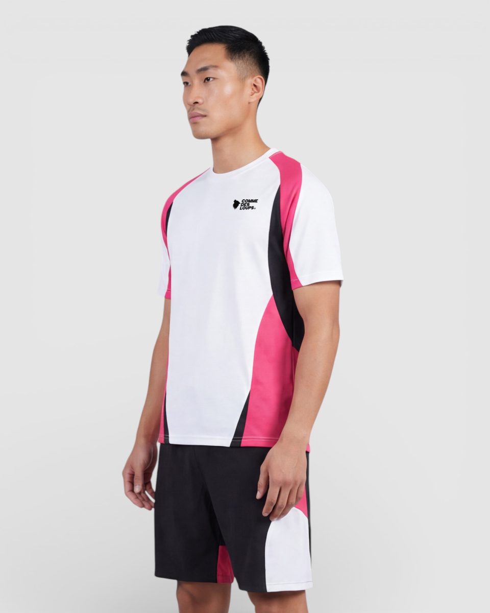 Tee-Shirt Comme Des Loups WAVE Blanc Fuchsia