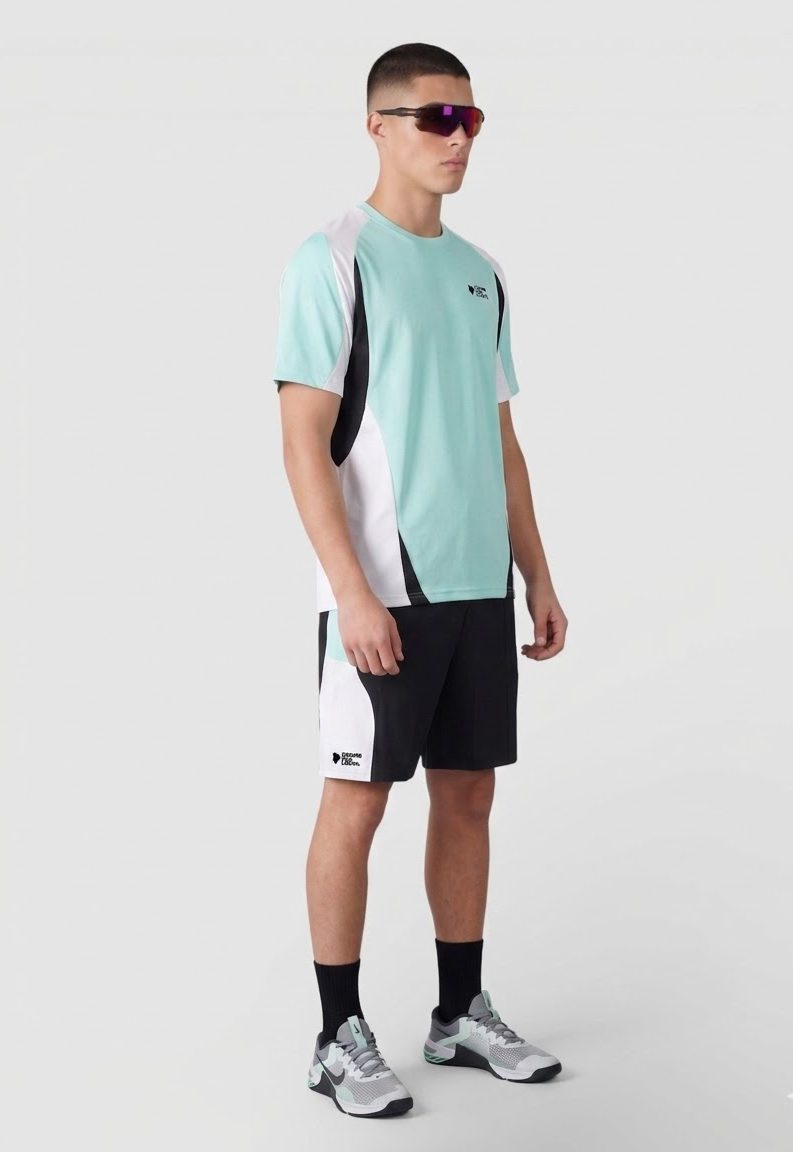 Ensemble Short T-Shirt WAVE Vert d'eau Noir