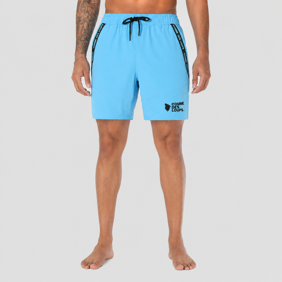 Short De Bain COMME DES LOUPS Bleu Clair