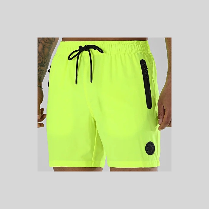 Short De Bain Basik Jaune Fluo