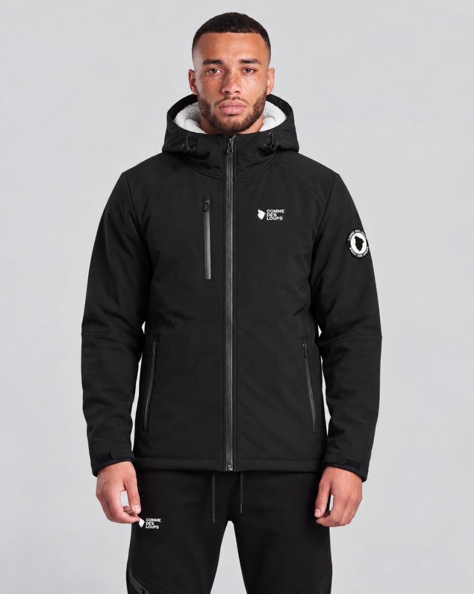 Doudoune Capuche Doublure Laine NEVADA Noir