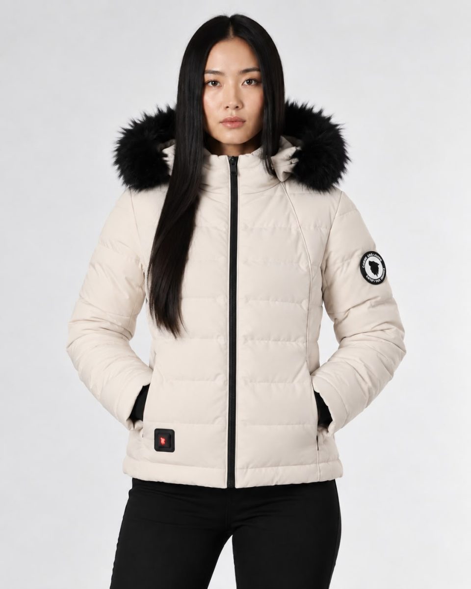 Doudoune Chauffante Capuche Femme BUDAPEST Beige