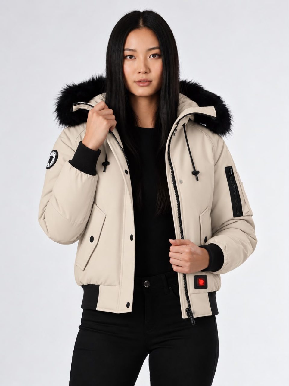 Doudoune Femme Chauffante Capuche MADRID Beige