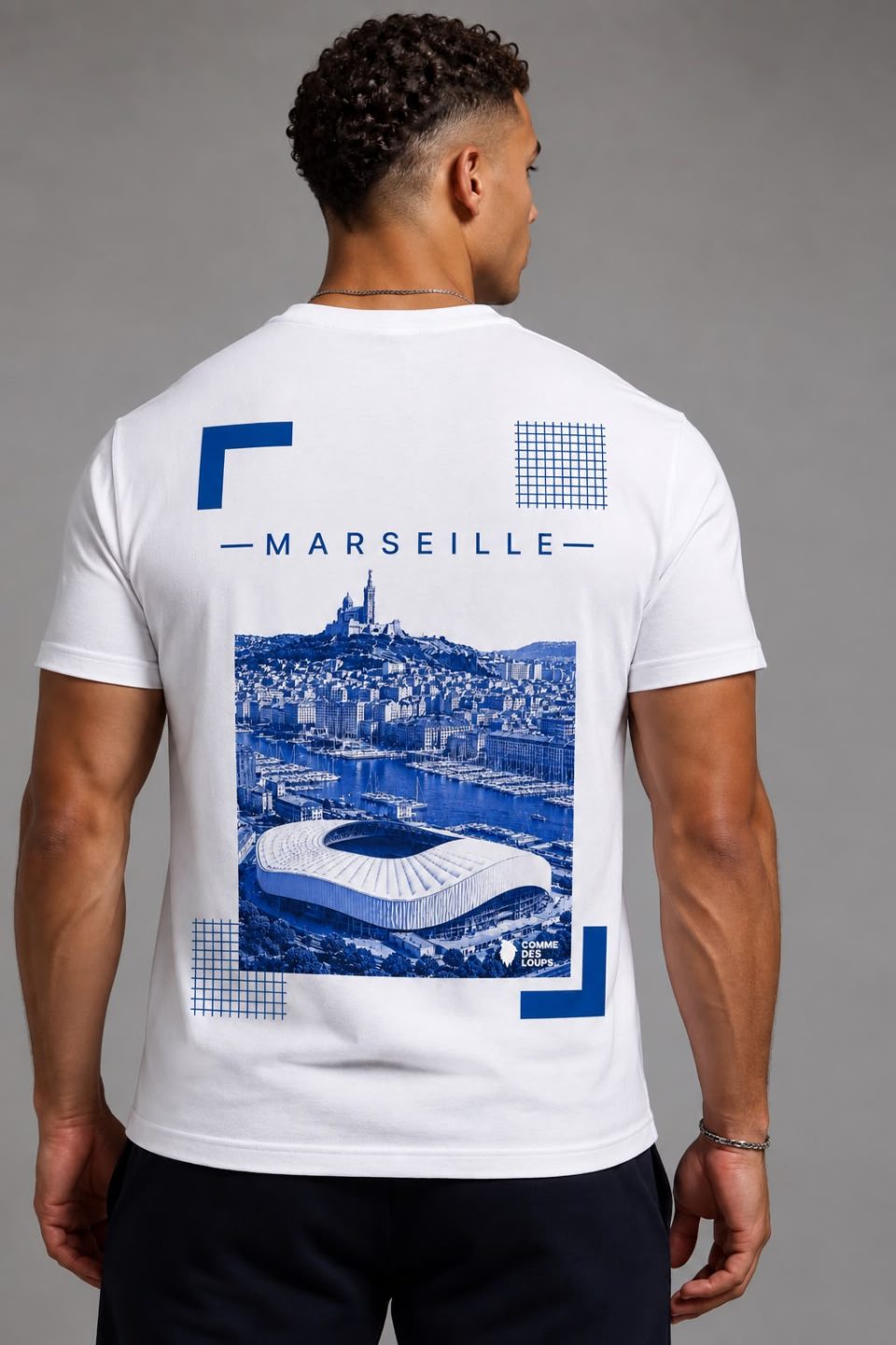 TEE-SHIRT STADIUM MARSEILLE COMME DES LOUPS BLANC