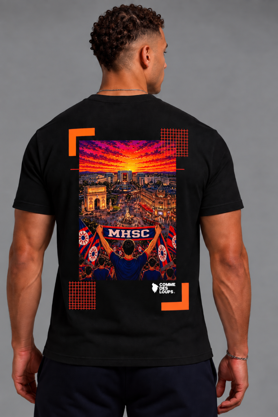 TEE-SHIRT MONTPELLIÉRAIN COMME DES LOUPS NOIR